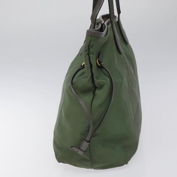 PRADA Tote Bag Nylon Khaki Gold - Picture 4 of 12